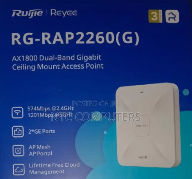 Rg-Rap2260(G) Reyee Wi-Fi 6 Ax1800 Ceiling Access Point