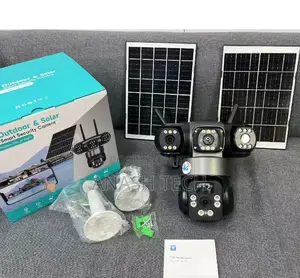 Ip PTZ Auto Tracking Surveillance Security Tripple Solar CCTV Camera