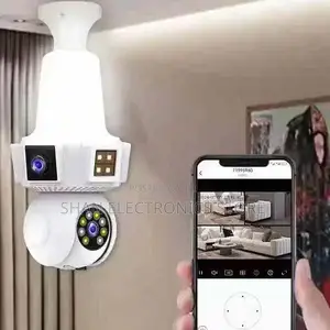 Three Lens Triple Screen Wireless Wifi E27 Light Bulb Camera 360°