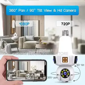 Triple Lens PTZ Wifi Camera Bulb Camera