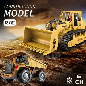 Rc Kids Construction Toys Set, Bulldozer and Tipper Truck