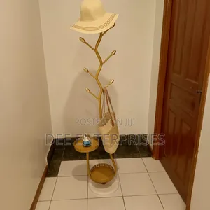 Cream-Style Floor Standing Coat Rack