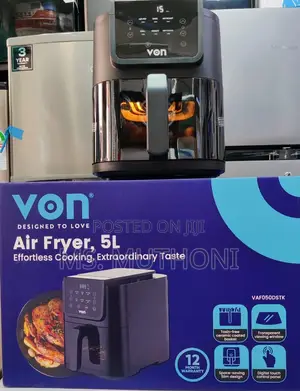 Von Air 5l Digital Slim Design Air Fryer