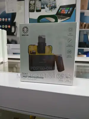 Green Lion 3 in 1 360 Microphone Usb-C, Lightning - Black