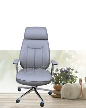 Grey Executive Leather Office Chair (Best-Seller) — Restocked!