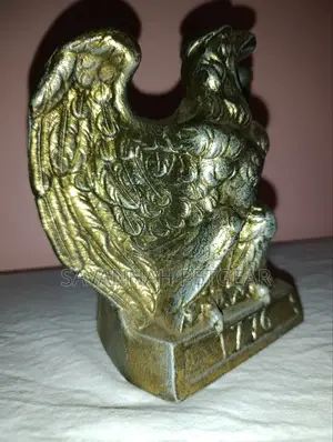 Vintage 1972 Colonial Virginia American Bald Eagle 1776 Brass Bookends