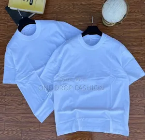 White/Black -Cotton Plain Tees