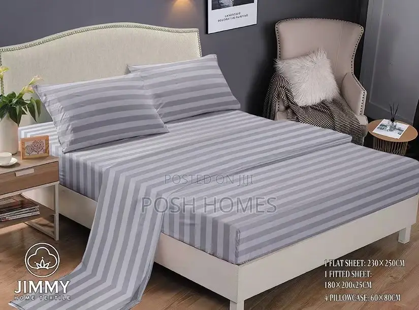 4 Piece Stripped Duvet Cover Set