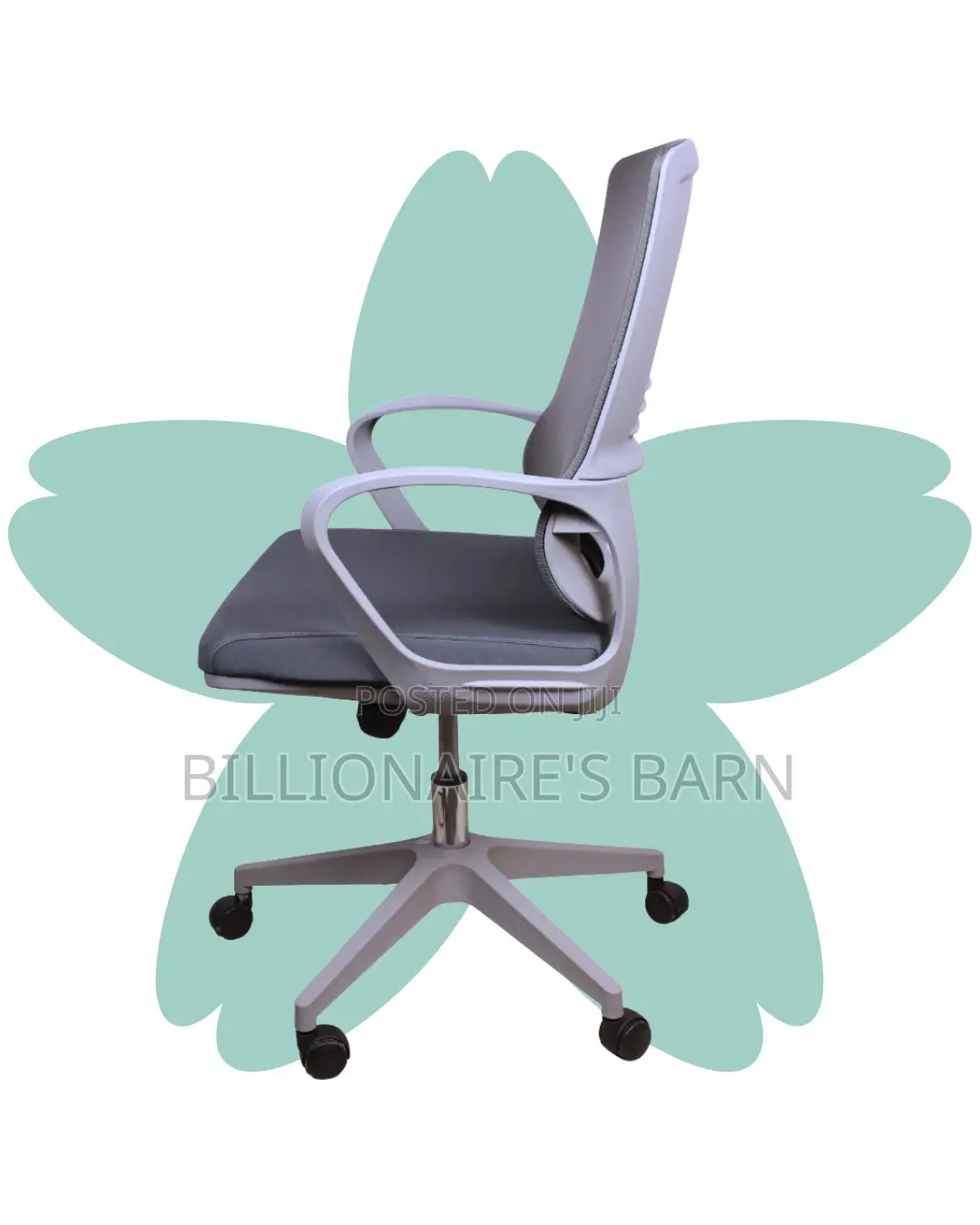 Quiet-Roll Grey Ergonomic Mesh Office Chair | Adjustable Height