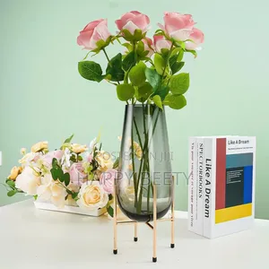 *Nordic Modern Creative Glass Vase With Metallic Stand*
-