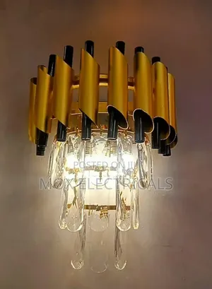 Aurora Lights Wall-Mounted Crystal Chandelier With Golden Frame