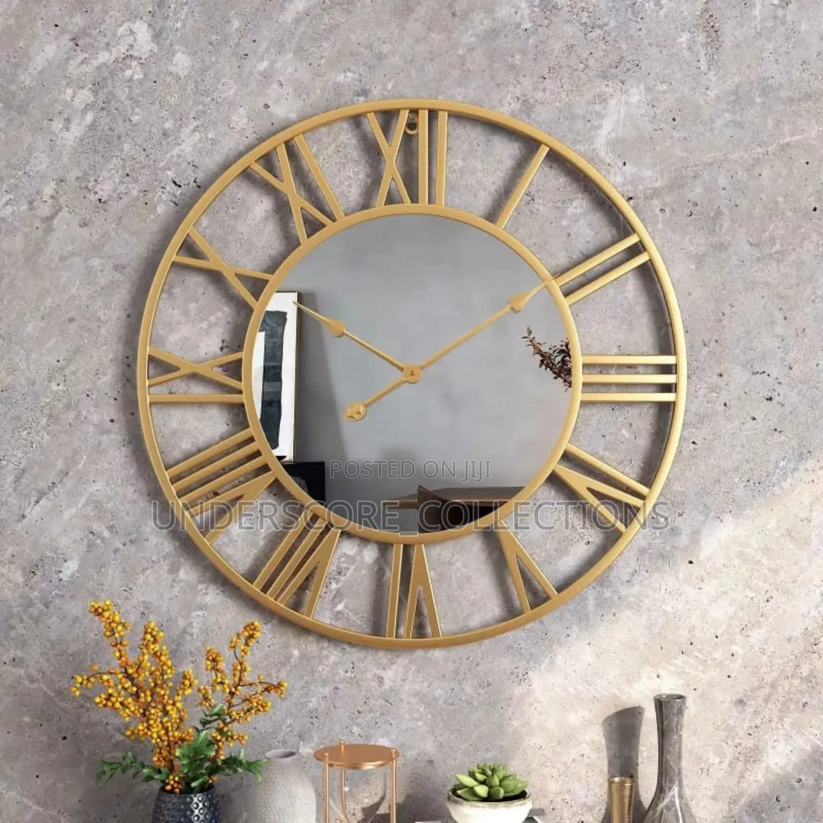 Creative Wall Clock Metal With Mirror*