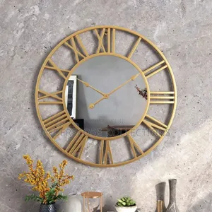Creative Wall Clock Metal With Mirror*