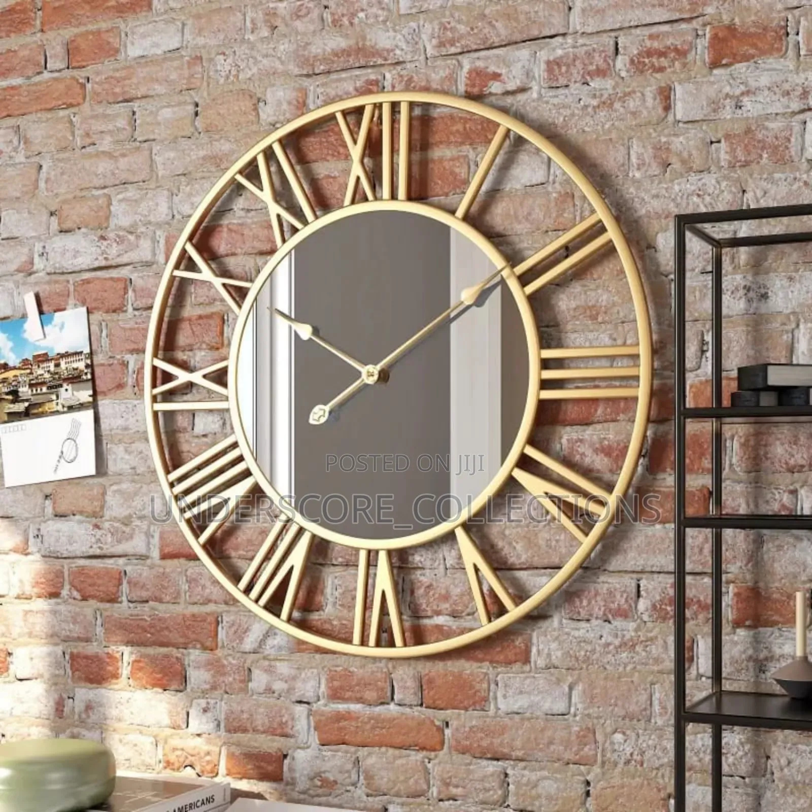 Creative Wall Clock Metal With Mirror*