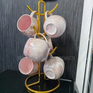 6pcs Marble Pink Pot Mugs