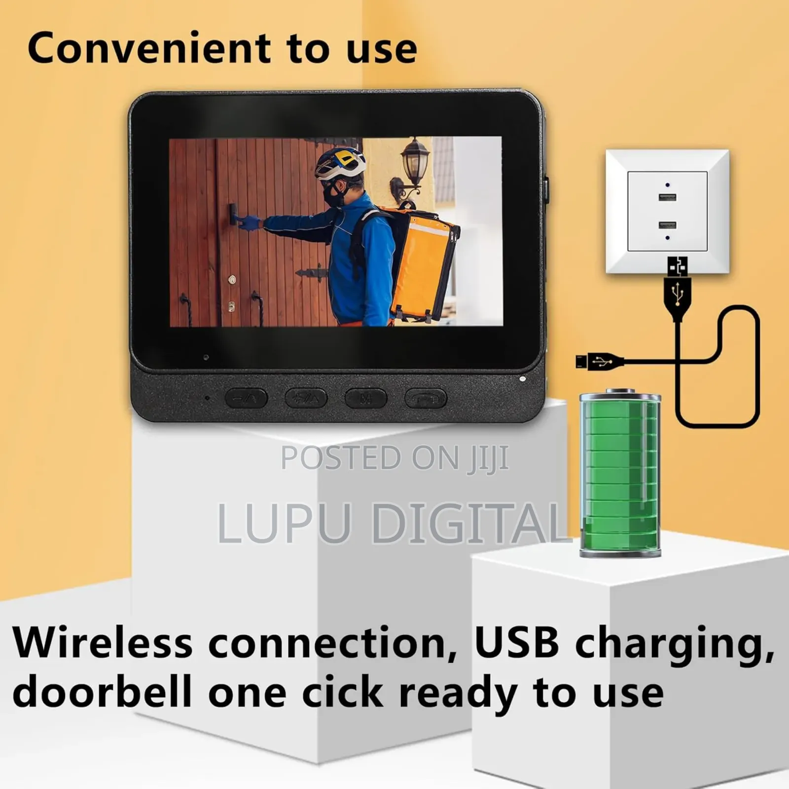 Doorbell Camera 1080p With 4.3” Ips Screen Night Vision