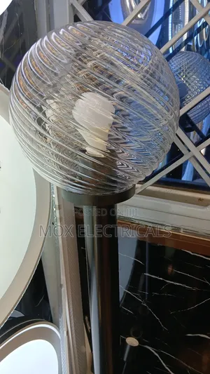 Murano Glass Chrome Metal Travertine Floor Lamp