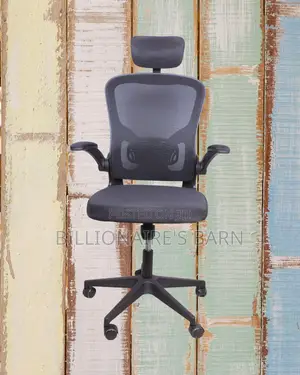Grey Ergonomic Office Chair | Sleek Headrest Support