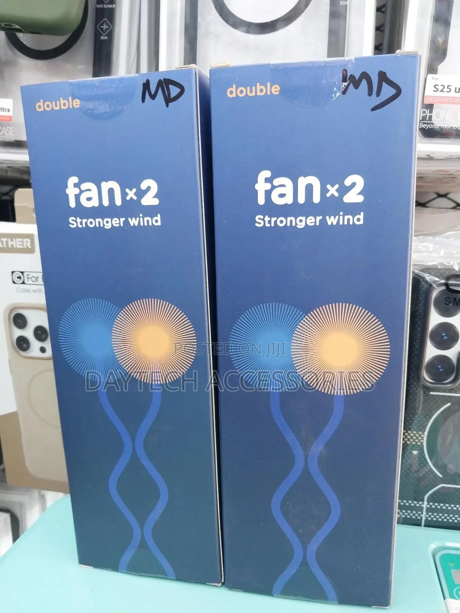 Rechargeable Dual Head Desktop Fan Usb Charging Cooling Fan.