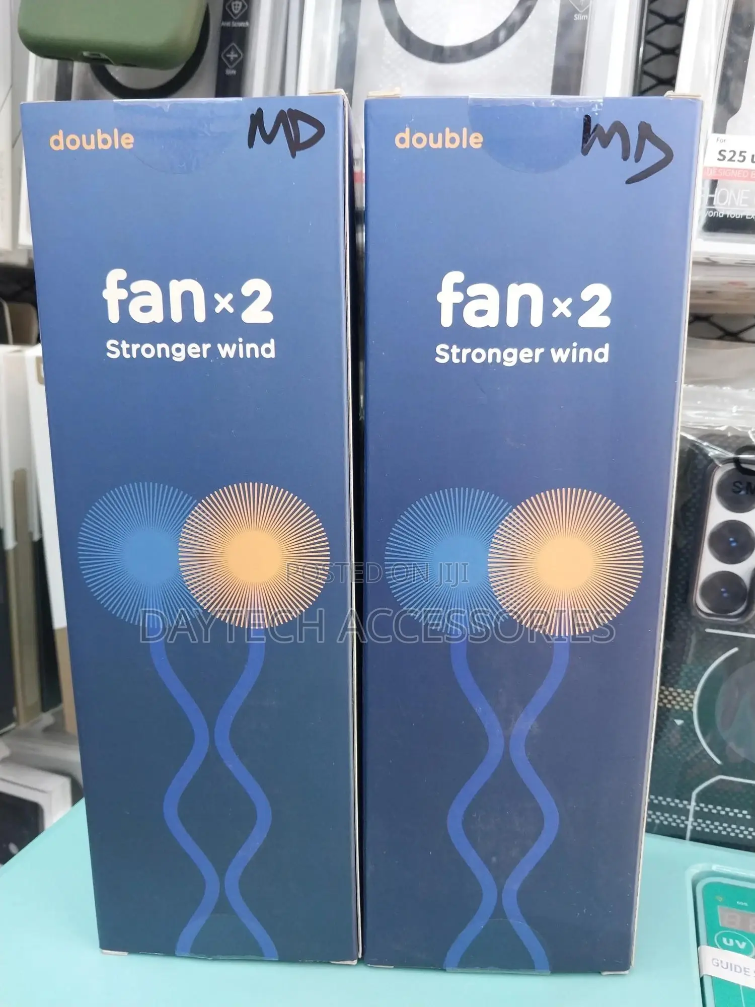 Rechargeable Dual Head Desktop Fan Usb Charging Cooling Fan.