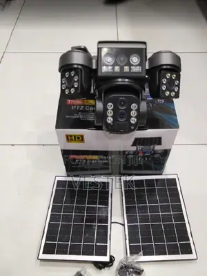 3 Lens Solar PTZ Camera Ultra Hd V380pro 4g Solarcamera,2 Panels Zoom