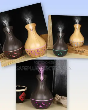 Wooden Small Vase Ultrasonic Humidifier Led Mood Lighting, 200ml