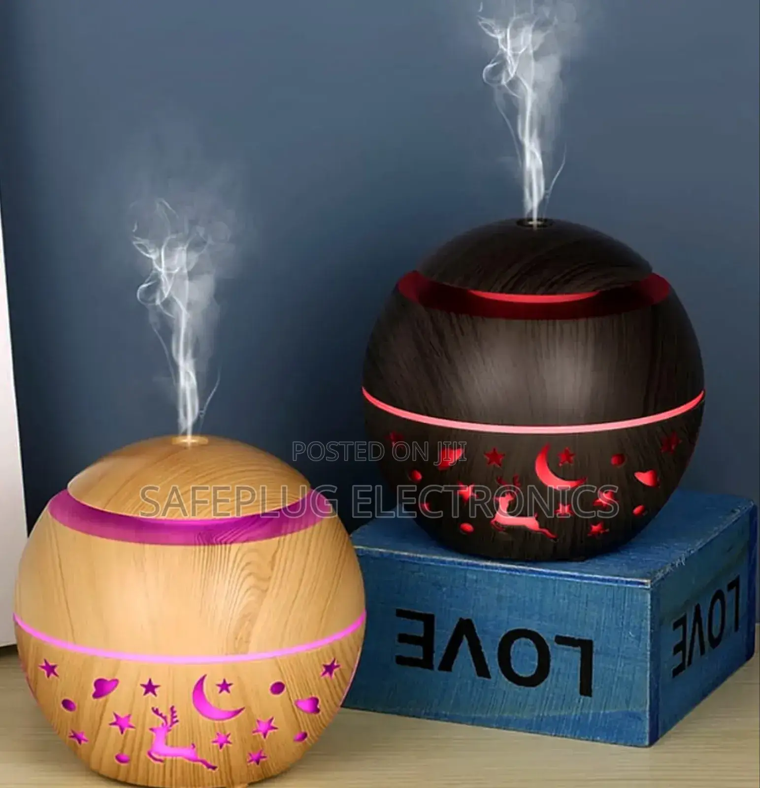 New Design Wood Mushroom Humidifier Diffuser With Led Light