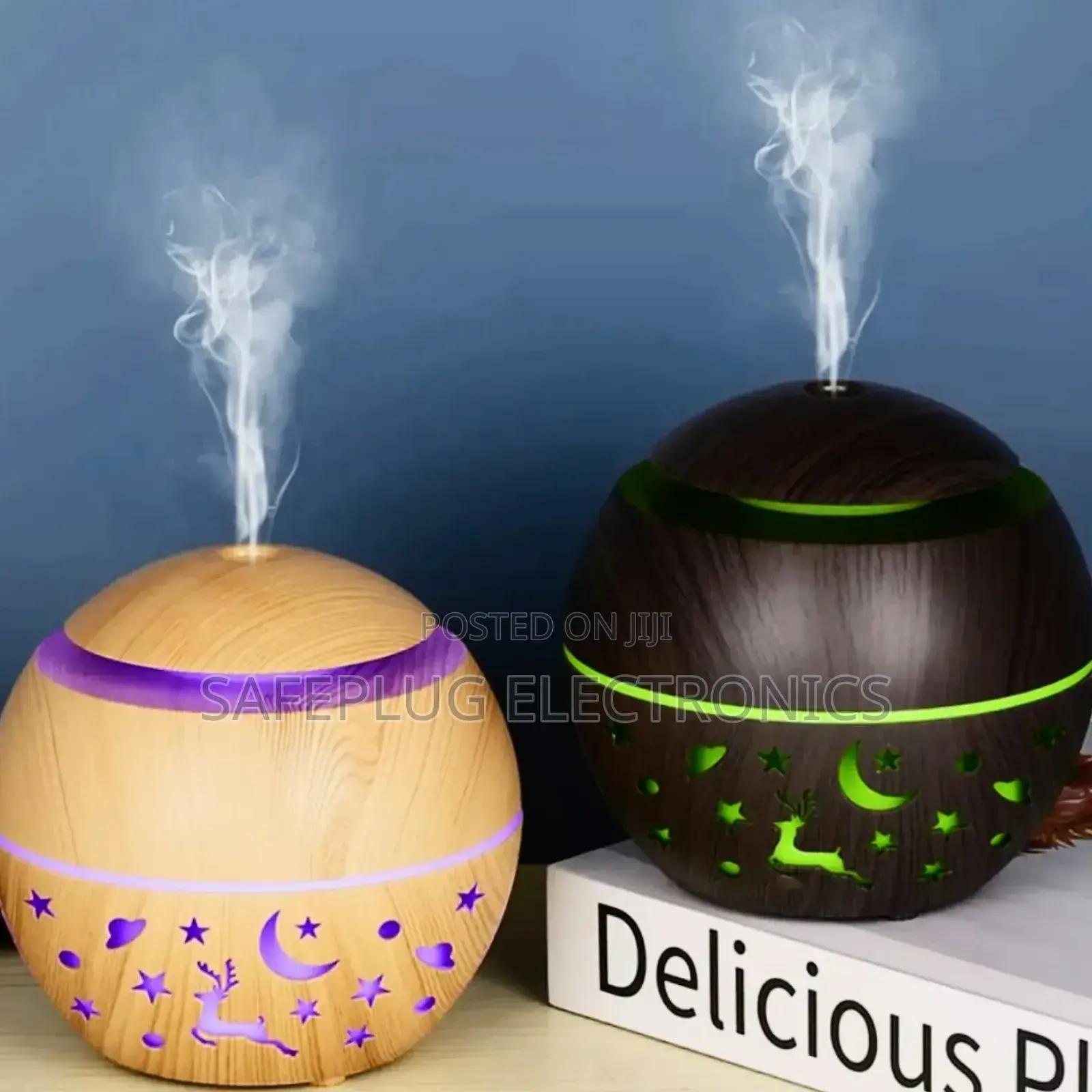 New Design Wood Mushroom Humidifier Diffuser With Led Light