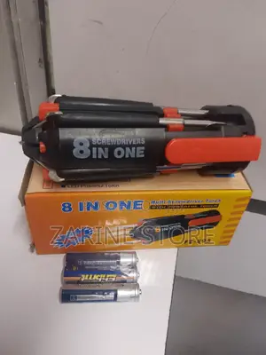 8 In 1 Multi Screwdriver Torch Uses Triple A Batteries