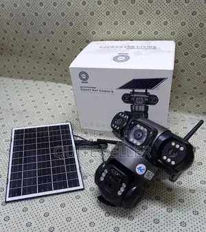 Three Screen Cam Solar Powered - (Human Detection,Colored Night Vision