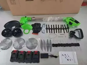 Cordless Brush Cutter With Four Batteries
