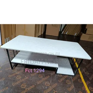 White Marble Coffee Table With Black Stand
