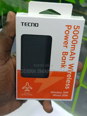Tecno Wireless Power Bank, Ultra-Slim 5,000mah Magnetic Battery