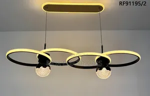 Modern Linear Pendant Light,Dimmable Led Chandelier With Spotlights