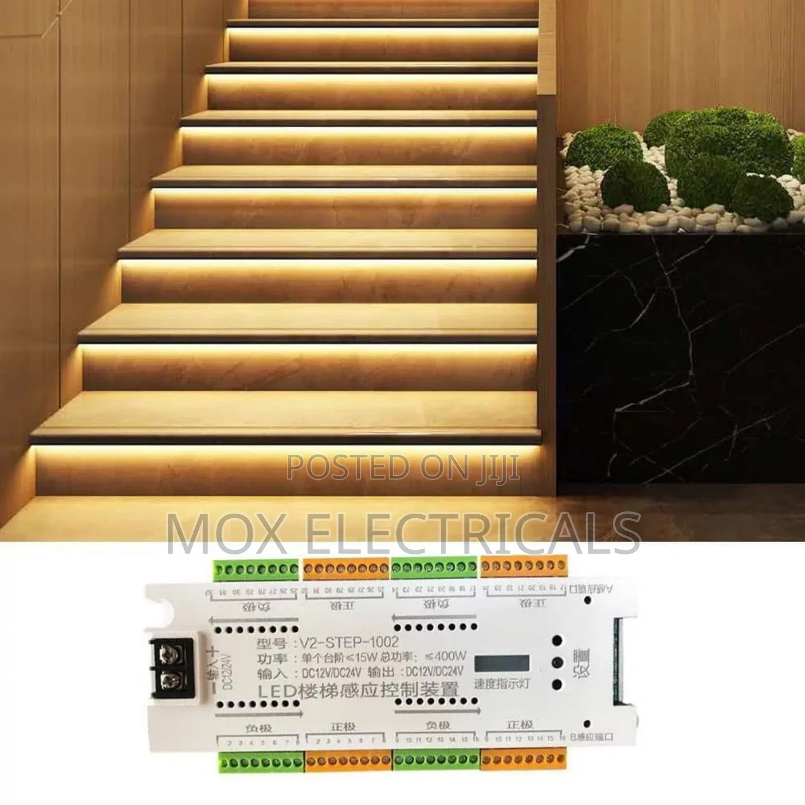 Dual Motion Sensor Light Strip for Automatic Illumination Stair Steps