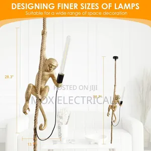 Industrial Resin Hemp Rope Monkey Pendant Light