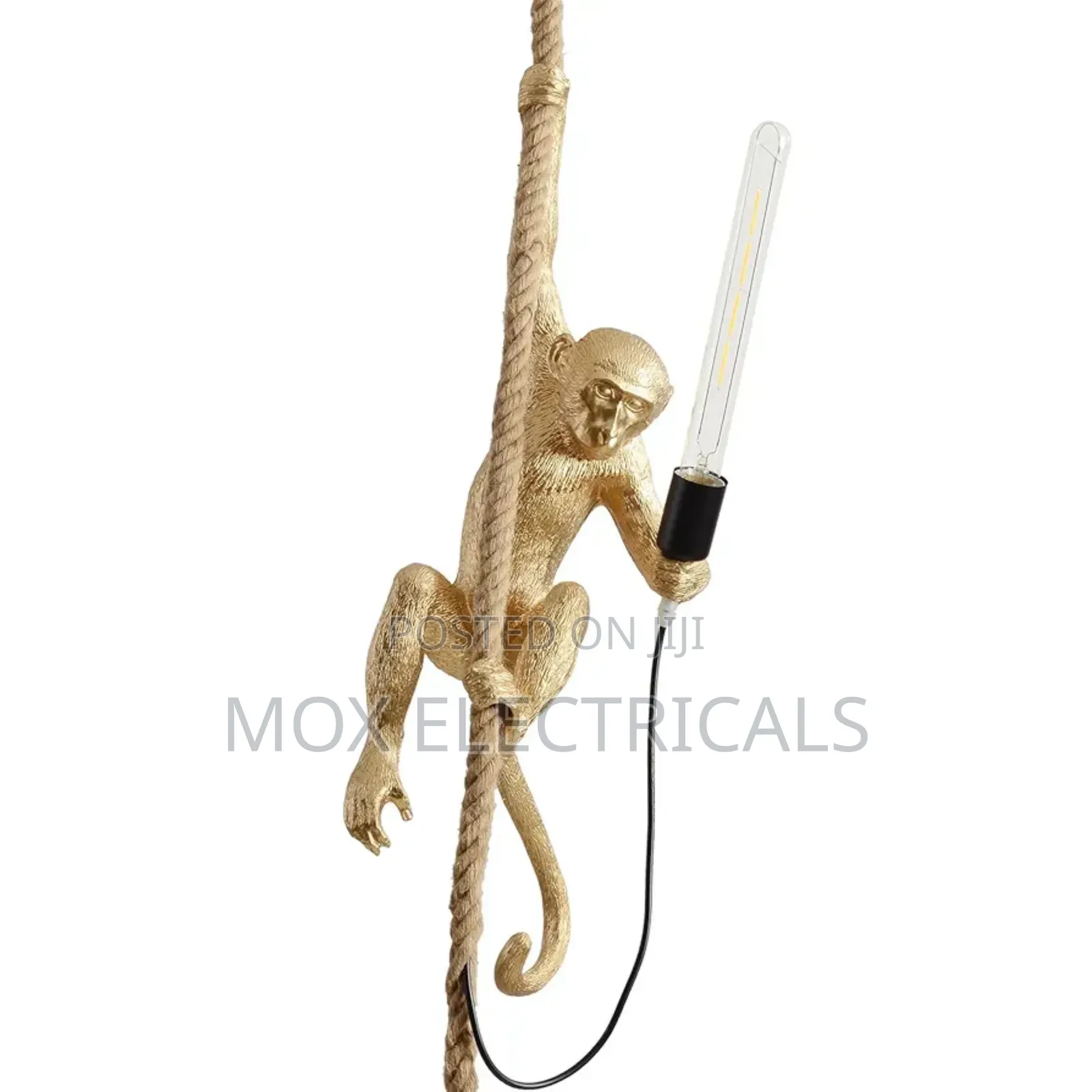 Industrial Resin Hemp Rope Monkey Pendant Light
