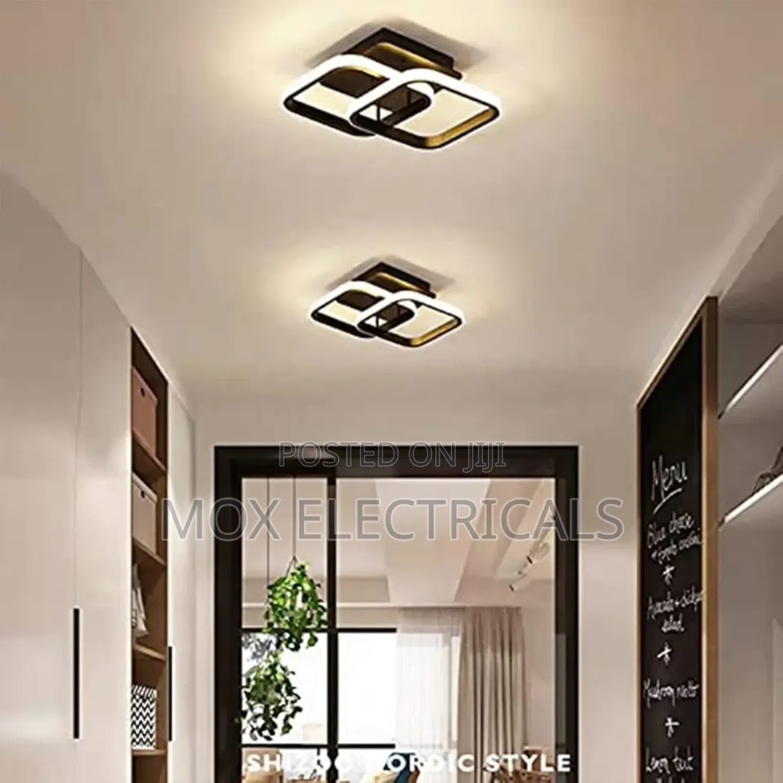 Sinoman Stylish Plastic Led Ceiling Lamp Dual Ring Sqaure