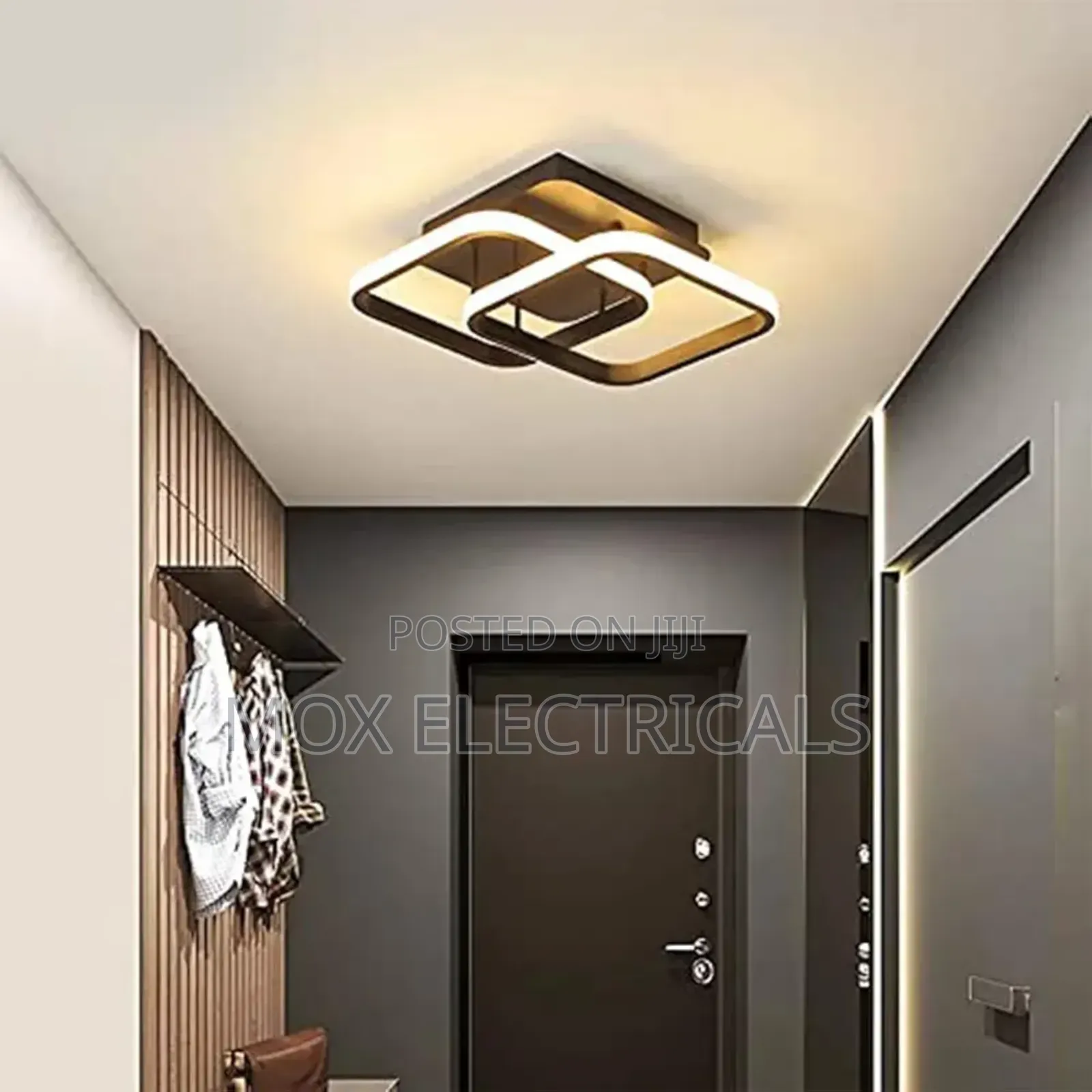 Sinoman Stylish Plastic Led Ceiling Lamp Dual Ring Sqaure