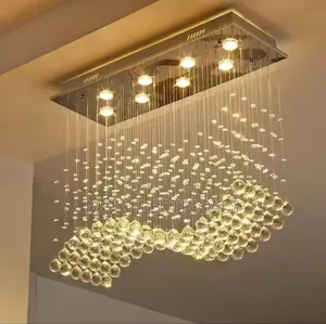 Wave Crystal Chandeliers, 3-Color Dimmable Light,