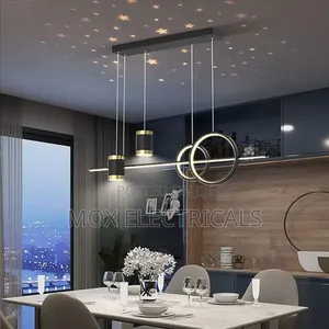 Modern Black Pendant Light Adjustable Height