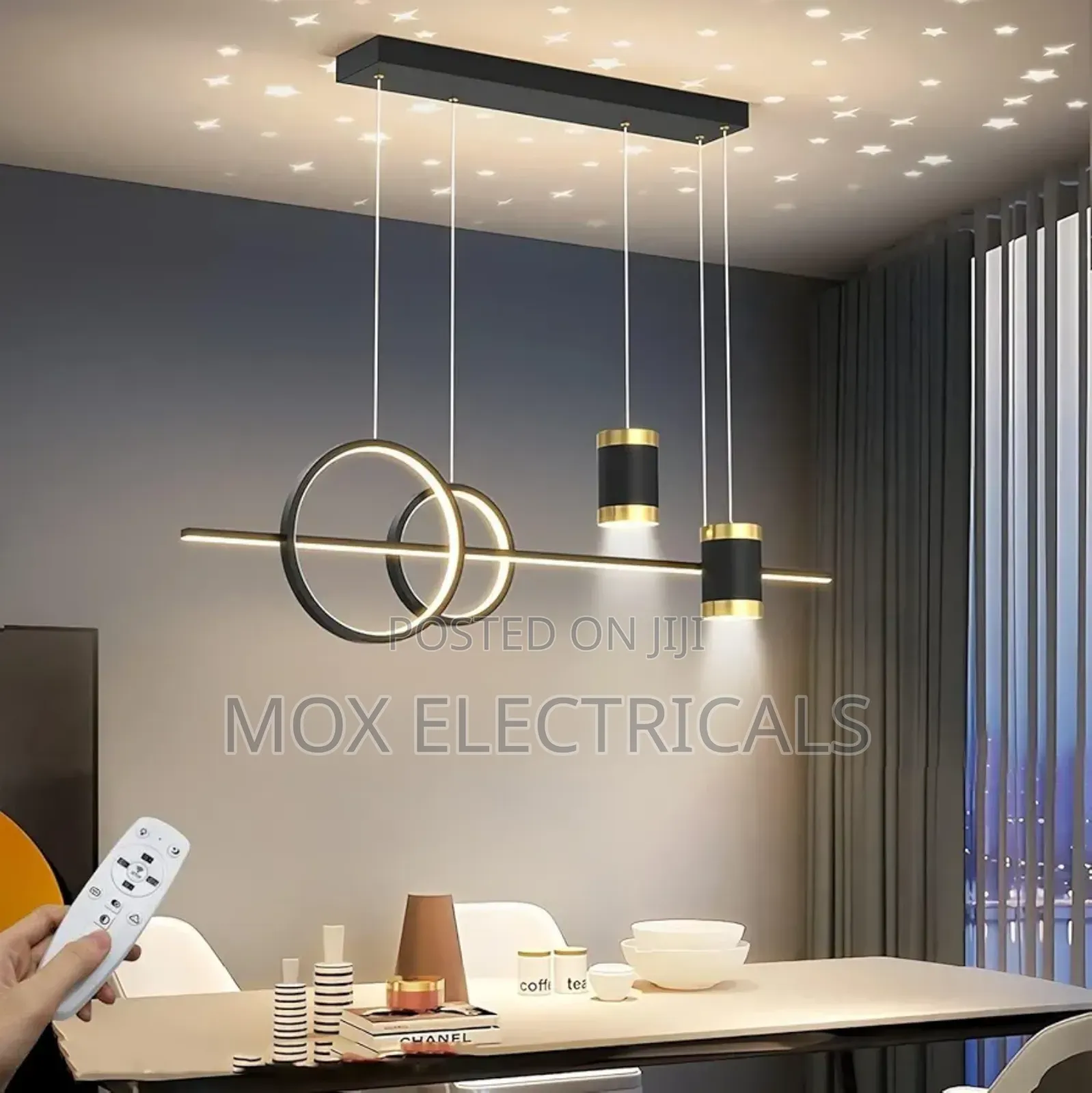 Modern Black Pendant Light Adjustable Height