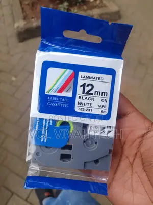 Brother 12mm Black on White Lable Tape