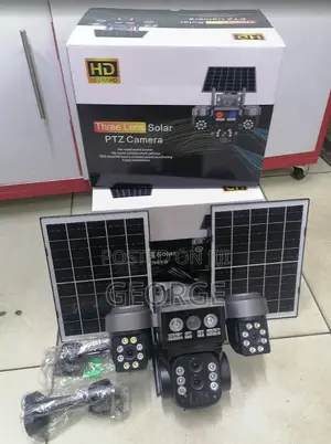 New Model V380 4g PTZ Tripple Lens Solar Camera With Dual Pannel