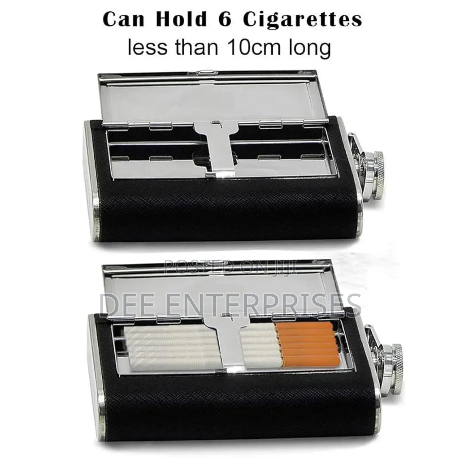 Stainless Steel Hip Flask With a Hidden Cigarette Storage