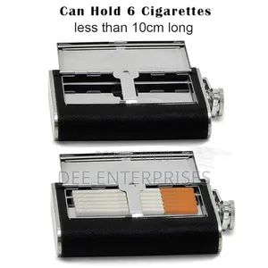 Stainless Steel Hip Flask With a Hidden Cigarette Storage