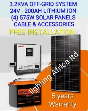 Boma Yetu 3.2kva Hybrid Inverter Off-Grid 24v 200ah Lithium Battery
