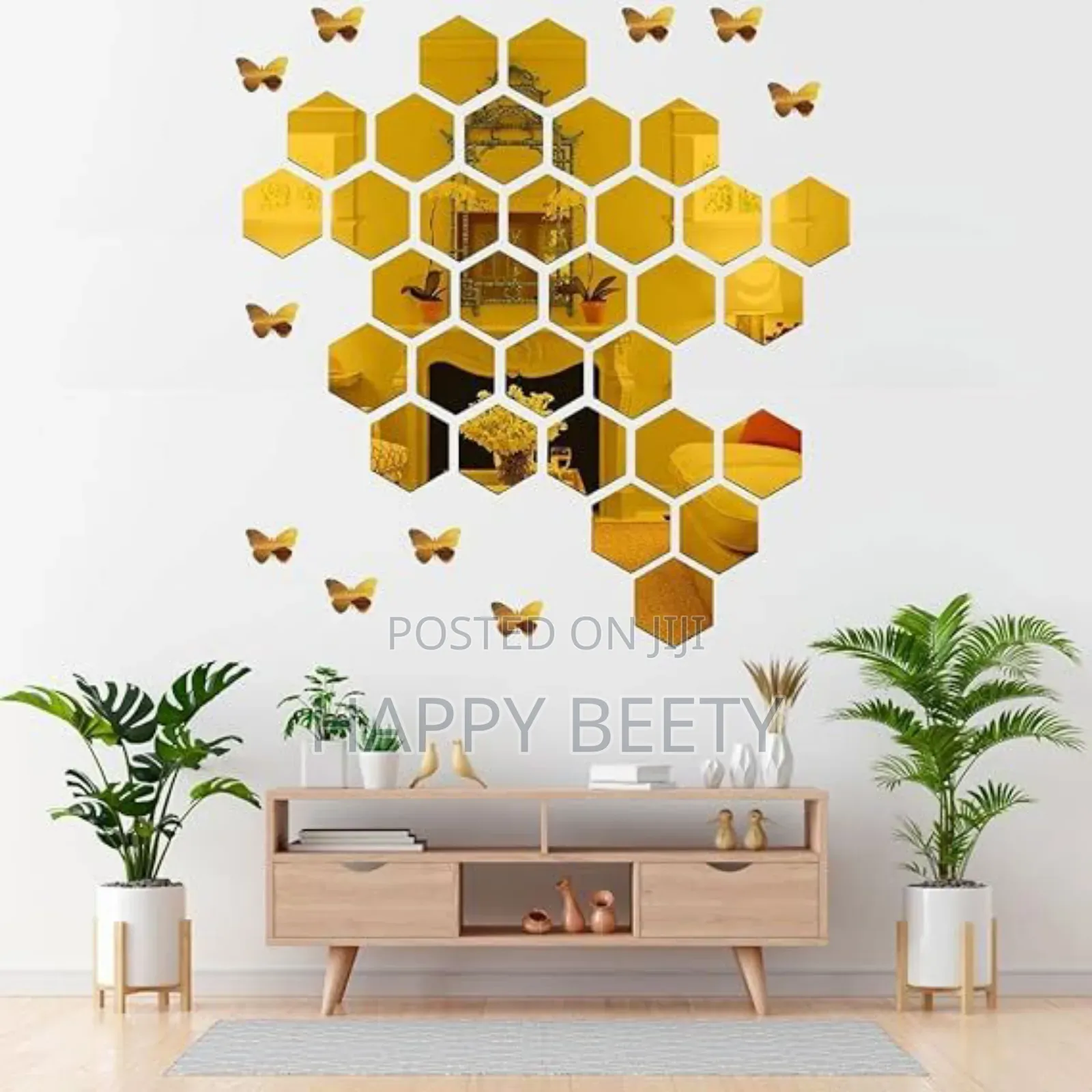 Hexagonal Shaped Aclyric Mirror
