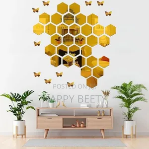 Hexagonal Shaped Aclyric Mirror