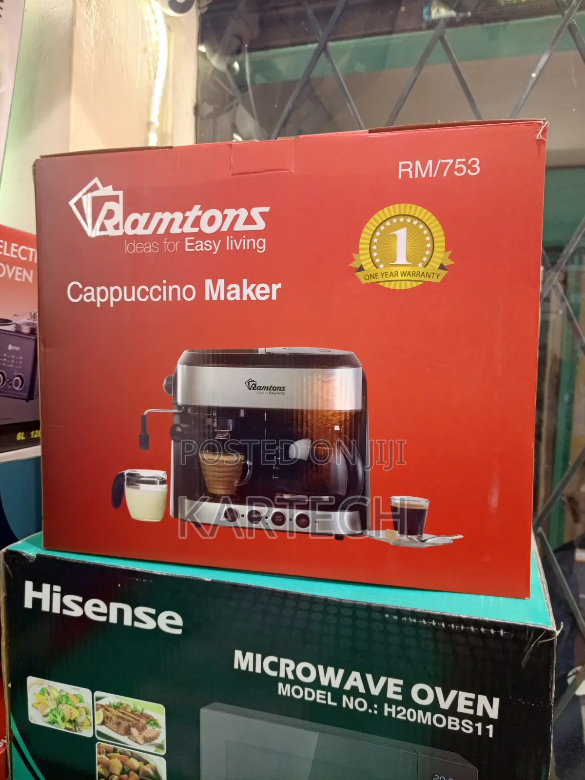 Ramtons Cappuccino Coffee Maker – Stainless Steel Design